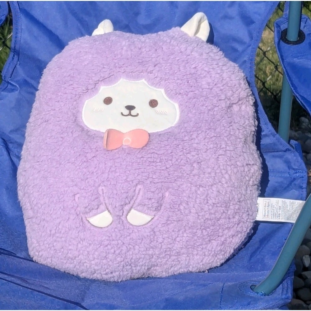 Kawaii Miniso Purple Sherpa Alpaca Llama Plush 15" Soft Stuffed Animal Cute